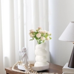 White Plastic Spiral Flower Vase - Image 6