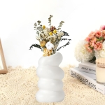 White Plastic Spiral Flower Vase - Image 5