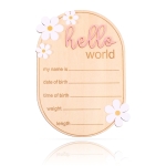 Wooden Hello World Newborn Welcome Sign
