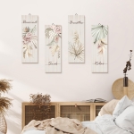 Palm Leaves Wooden Wall Art Flowers, 4pcs - Image 5