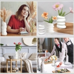 White Plastic Spiral Flower Vase - Image 2