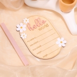 Wooden Hello World Newborn Welcome Sign - Image 6