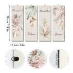 Palm Leaves Wooden Wall Art Flowers, 4pcs - Image 2