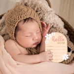 Wooden Hello World Newborn Welcome Sign - Image 2