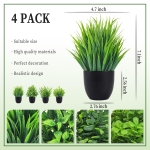 Small Faux Plants in Black Pot, 4pack - Image 5