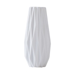 White Tall Geometric Vase