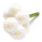 White Silk Faux Artificial Flowers Bouquets, 6pcs