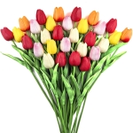 Artificial Silk Tulips Flowers, 30pcs