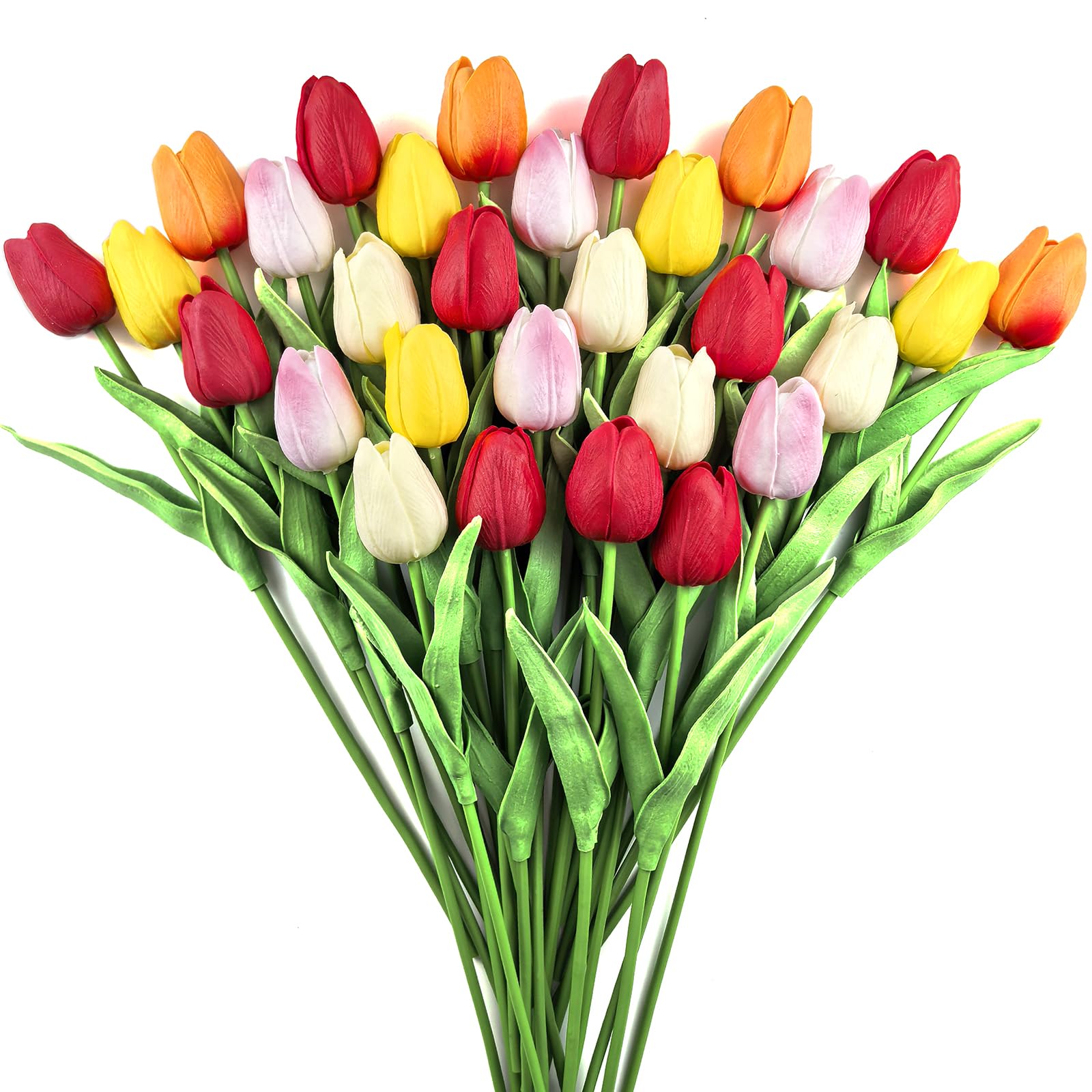 Version 1.0.0 Artificial Silk Tulips Flowers, 30pcs - Image 1