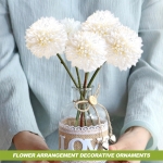 White Silk Faux Artificial Flowers Bouquets, 6pcs - Image 5