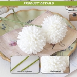 White Silk Faux Artificial Flowers Bouquets, 6pcs - Image 4