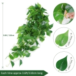 Artificial Ivy Vines Scindapsus Leaves Hanging Plants, 2pcs, 3.6ft - Image 6