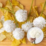 White Silk Faux Artificial Flowers Bouquets, 6pcs - Image 3
