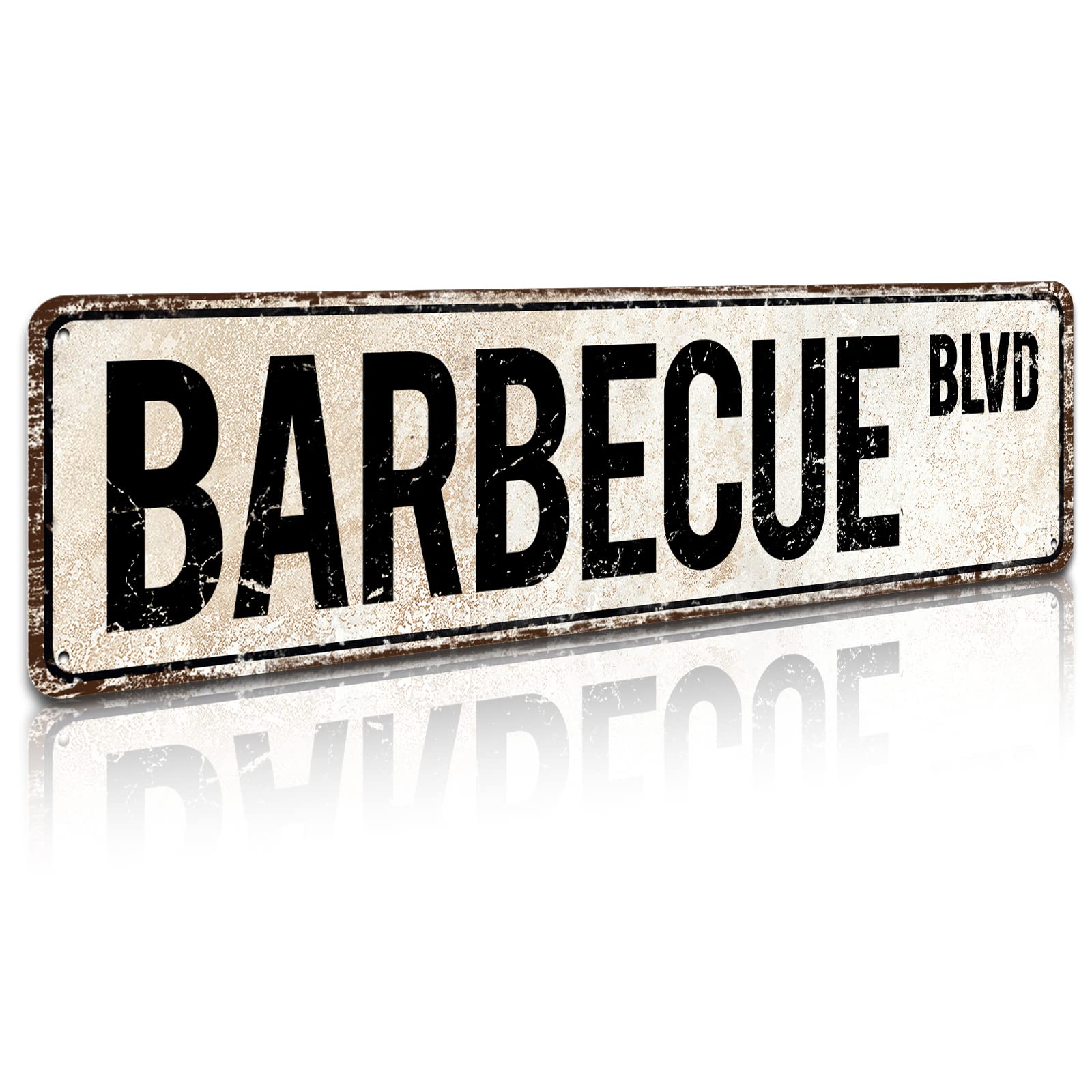 Version 1.0.0 Vintage Barbecue Blvd Street Sign - Image 1