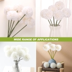 White Silk Faux Artificial Flowers Bouquets, 6pcs - Image 2