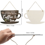 Wooden Coffee Sign Good Mood Starts With Coffee & Tea - Image 7