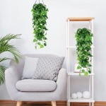 Artificial Ivy Vines Scindapsus Leaves Hanging Plants, 2pcs, 3.6ft - Image 3
