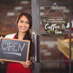 Wooden Coffee Sign Good Mood Starts With Coffee & Tea - Image 5