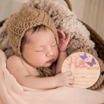 Wooden Butterfly Hello World Newborn Baby Welcome Sign - Image 4