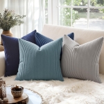 Corduroy Soft Soild Square Throw Pillow Covers, 18x18, 2packs - Image 5