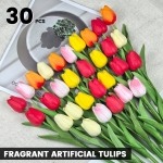 Artificial Silk Tulips Flowers, 30pcs - Image 7