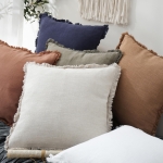 Decorative Linen Fringe Throw Pillow Covers, 18x18 - Image 4